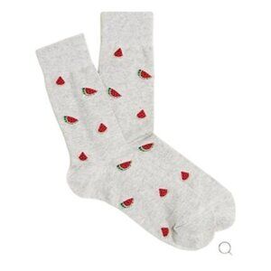 NEW J.Crew Factory Men's Watermelon Socks Heather Gray Novelty Fruit BZ361
